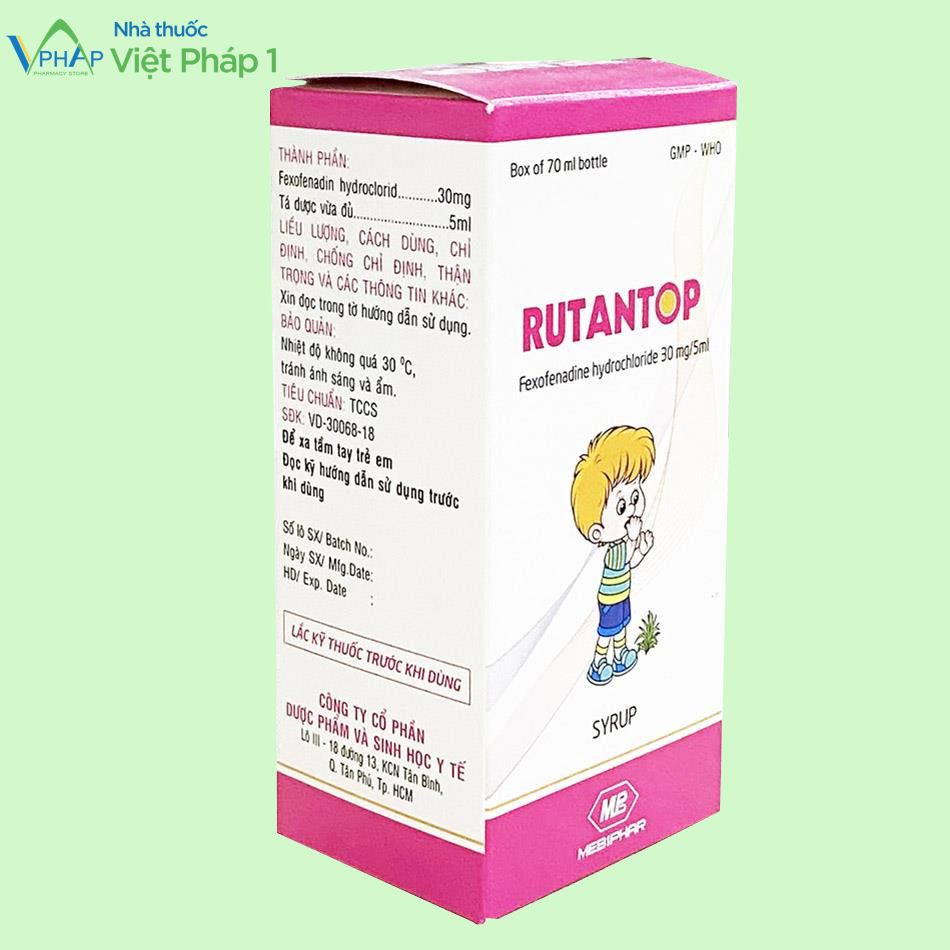 Thông tin của thuốc Rutantop