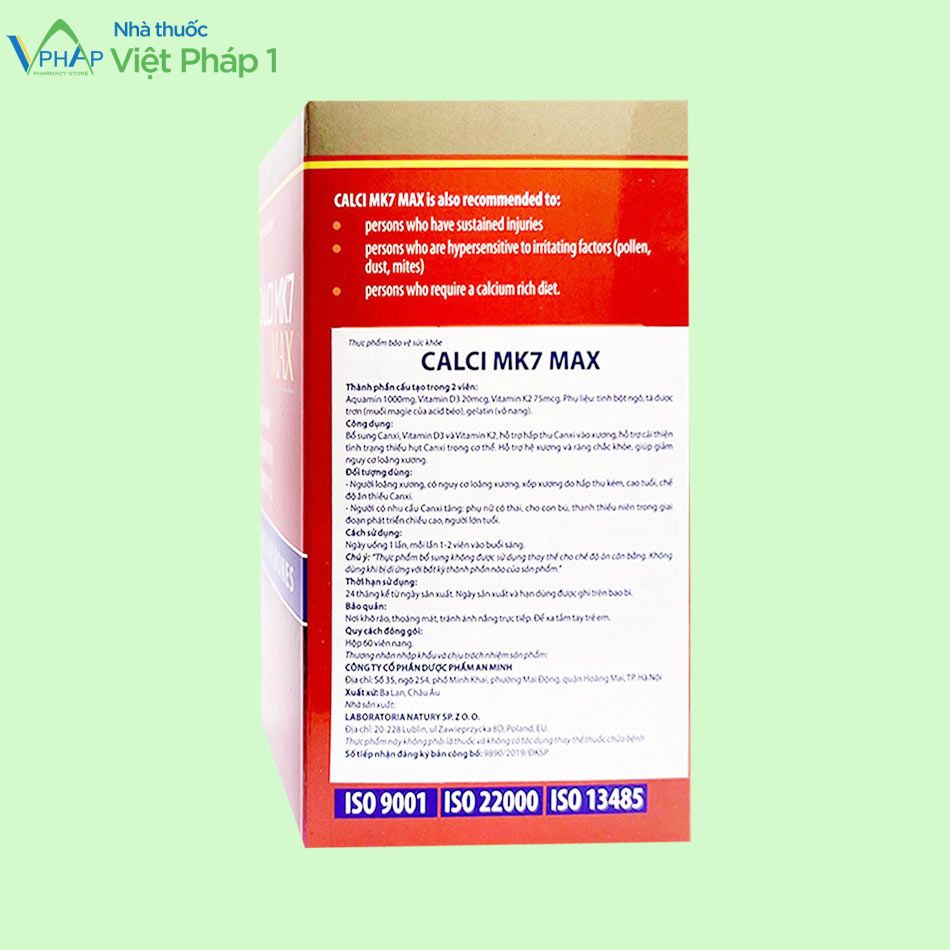 Hình ảnh thông tin sản phẩm Calci MK7 Max
