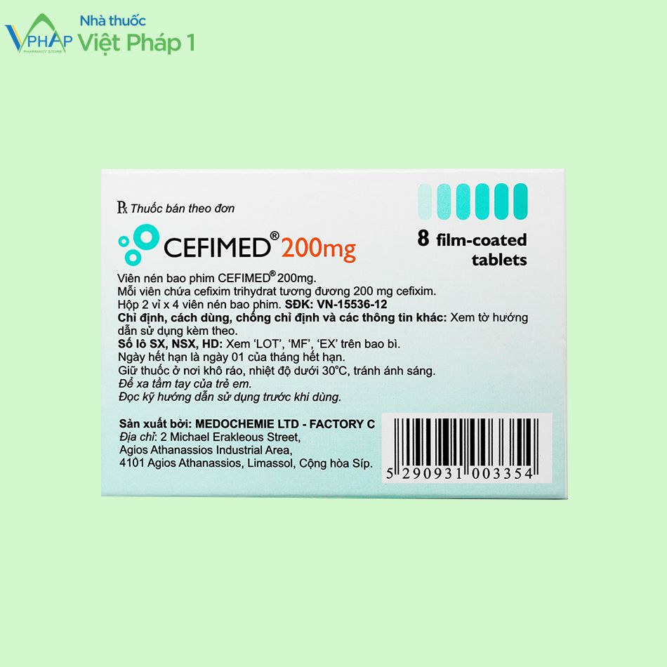 Thành phần của thuốc Cefimed 200mg