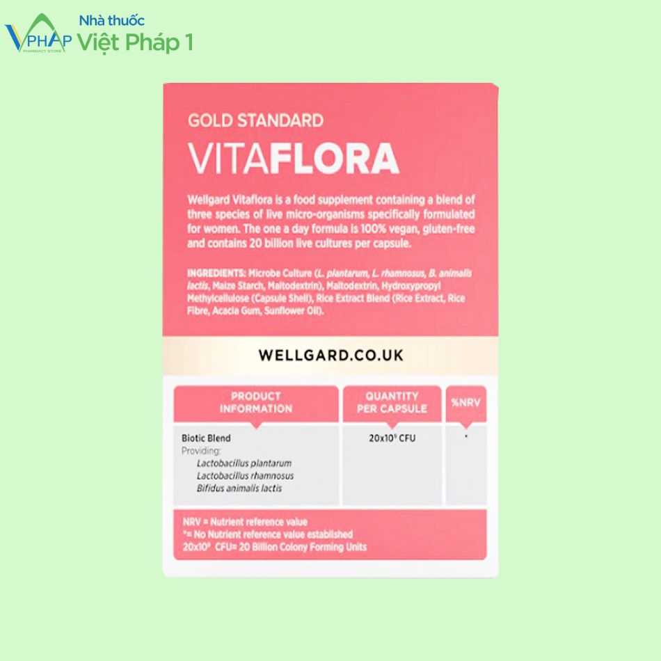 Men vi sinh phụ khoa Vitaflora bổ sung 3 chủng lợi khuẩn