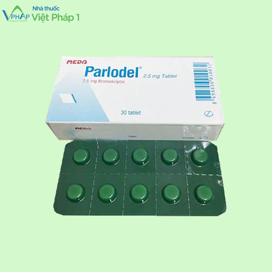 Hộp và vỉ thuốc Parlodel 2.5mg