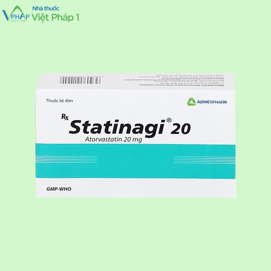 Hình ảnh: hộp ngoài của thuốc Statinagi 20