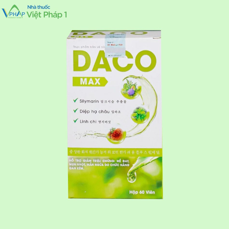 Hình ảnh hộp thực phẩm bảo vệ sức khỏe Daco Max
