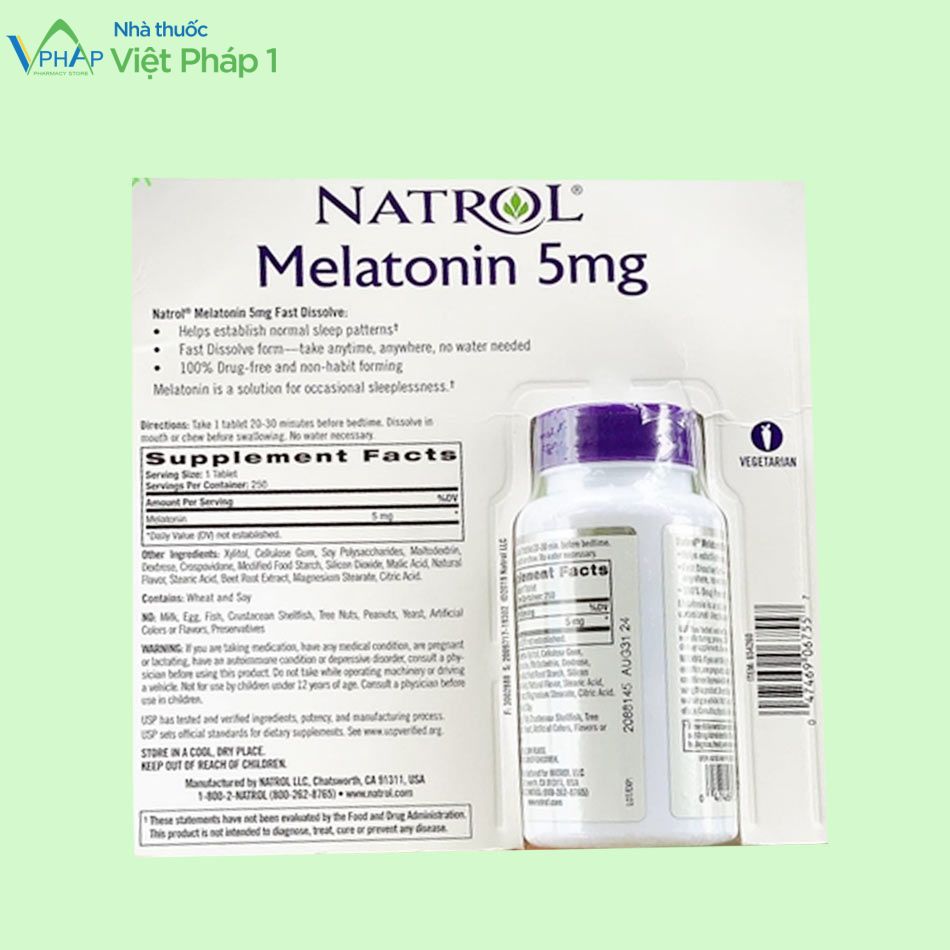 Hộp Natrol Melatonin Sleep 5 mg