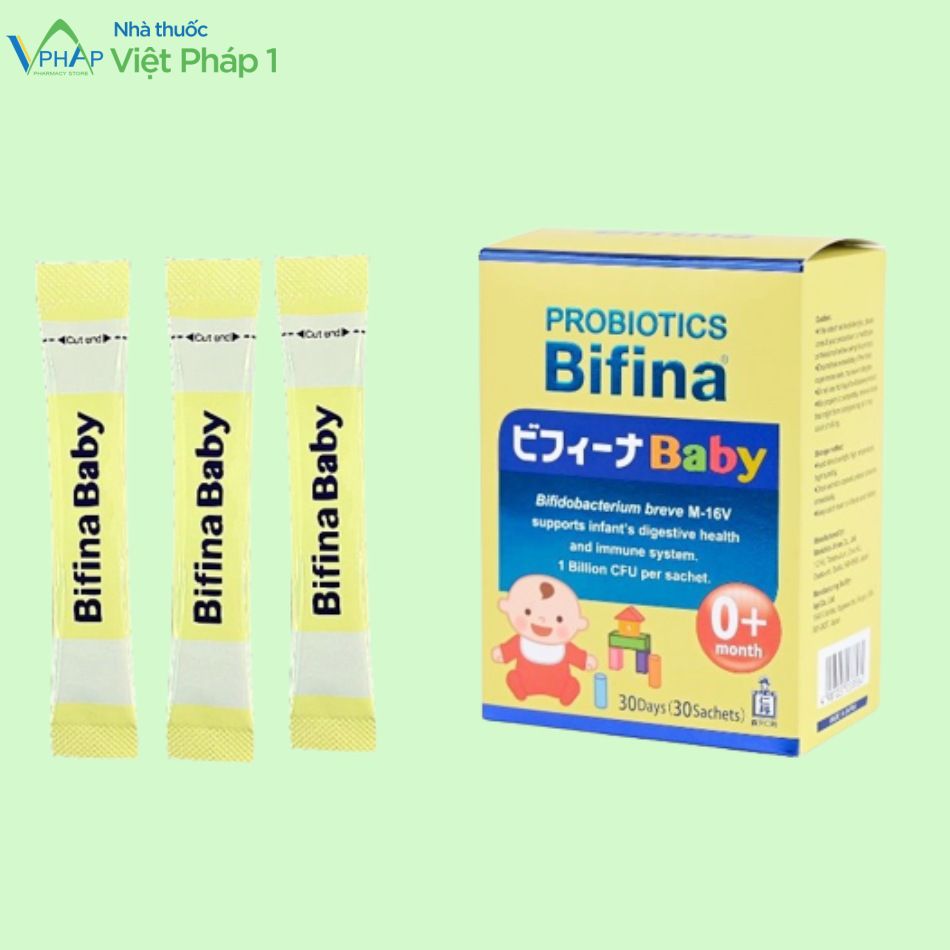 Hộp và gói men vi sinh Bifina Baby
