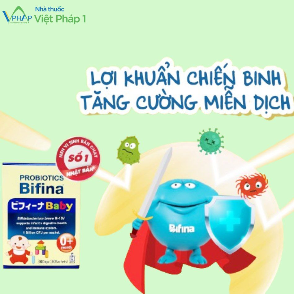Men vi sinh Bifina Baby chứa hàng tỷ lợi khuẩn
