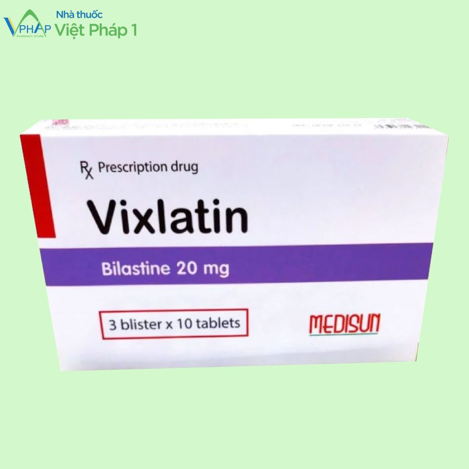 Thuốc điều trị viêm mũi dị dứng Vixlatin 20mg