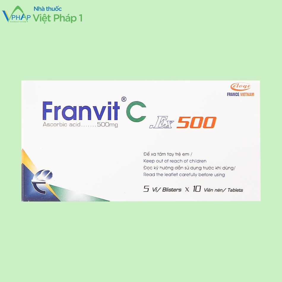 Hộp của thuốc Franvit C Ex 500
