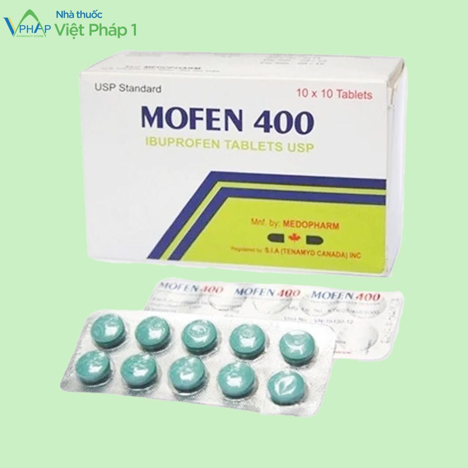Hộp và vỉ của thuốc Mofen 400