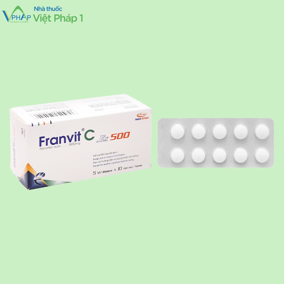Hộp và vỉ của thuốc Franvit C Ex 500