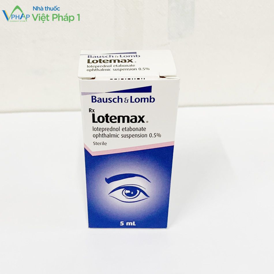 Hình ảnh: Hộp thuốc nhỏ mắt Lotemax 0.5 được chụp tại Nhà Thuốc Việt Pháp 1
