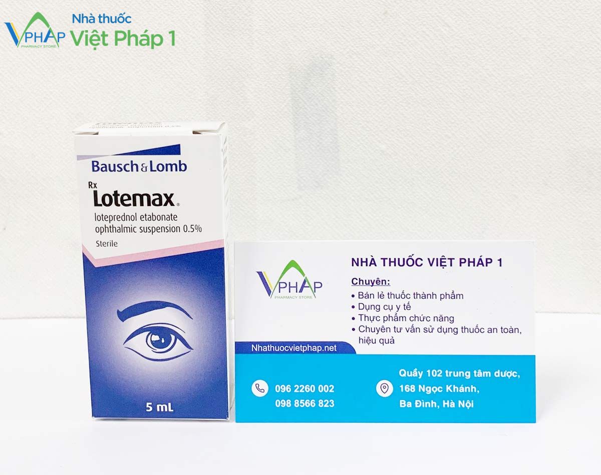 Hình ảnh: Hộp thuốc nhỏ mắt Lotemax 0.5 được chụp tại Nhà Thuốc Việt Pháp 1