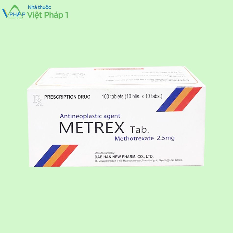 Hộp 100 viên thuốc Metrex 2.5mg