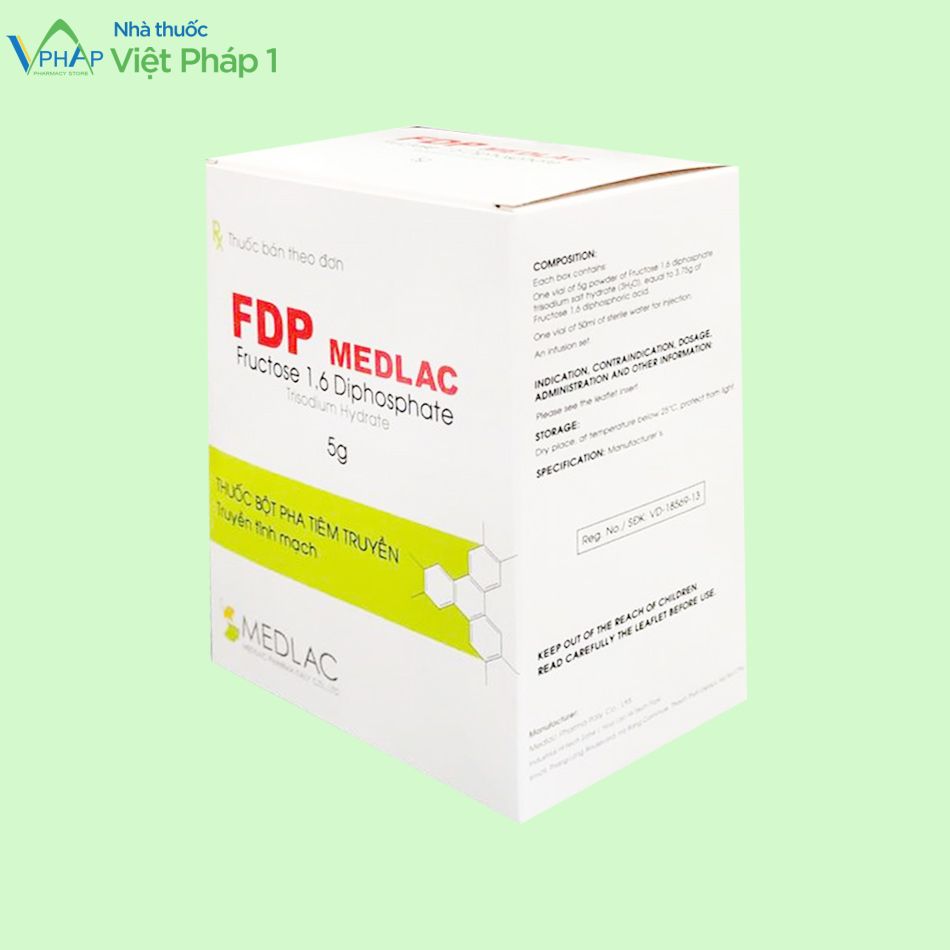 Hình ảnh hộp thuốc bột pha tiêm FDP Medlac