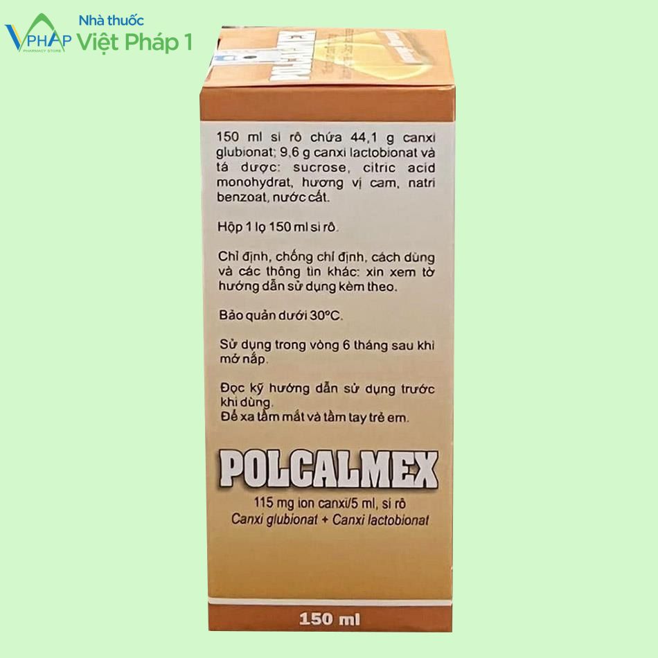 Thông tin của thuốc Polcalmex 150ml