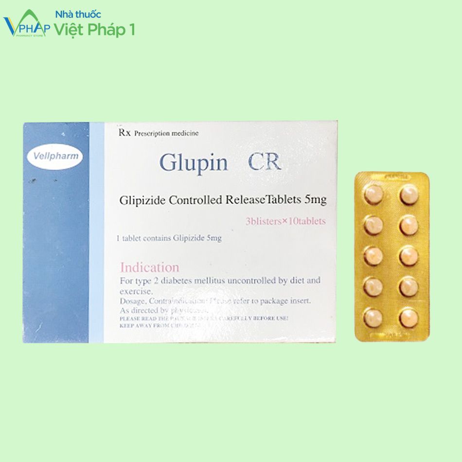 Hộp thuốc và vỉ thuốc Glupin CR