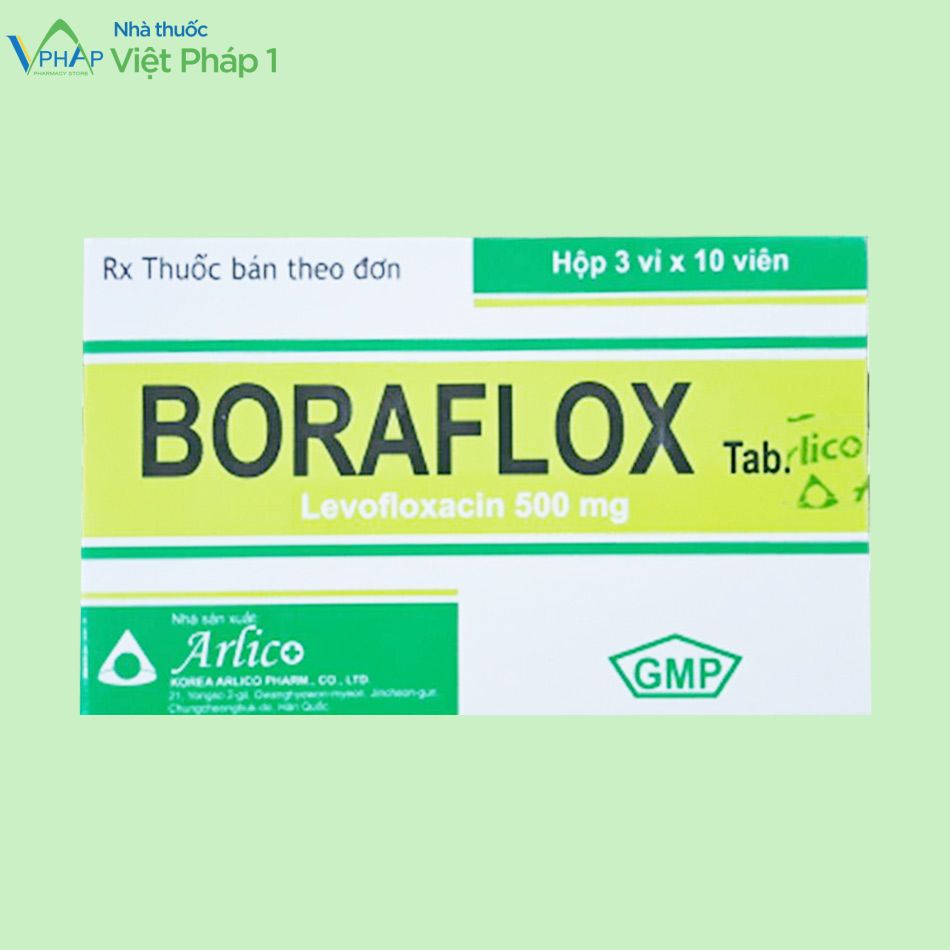 Hộp của thuốc kê đơn Boraflox 500