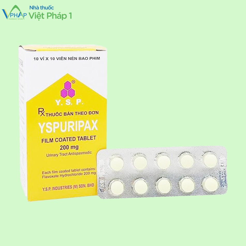 Hộp và vỉ của thuốc Yspuripax 200mg