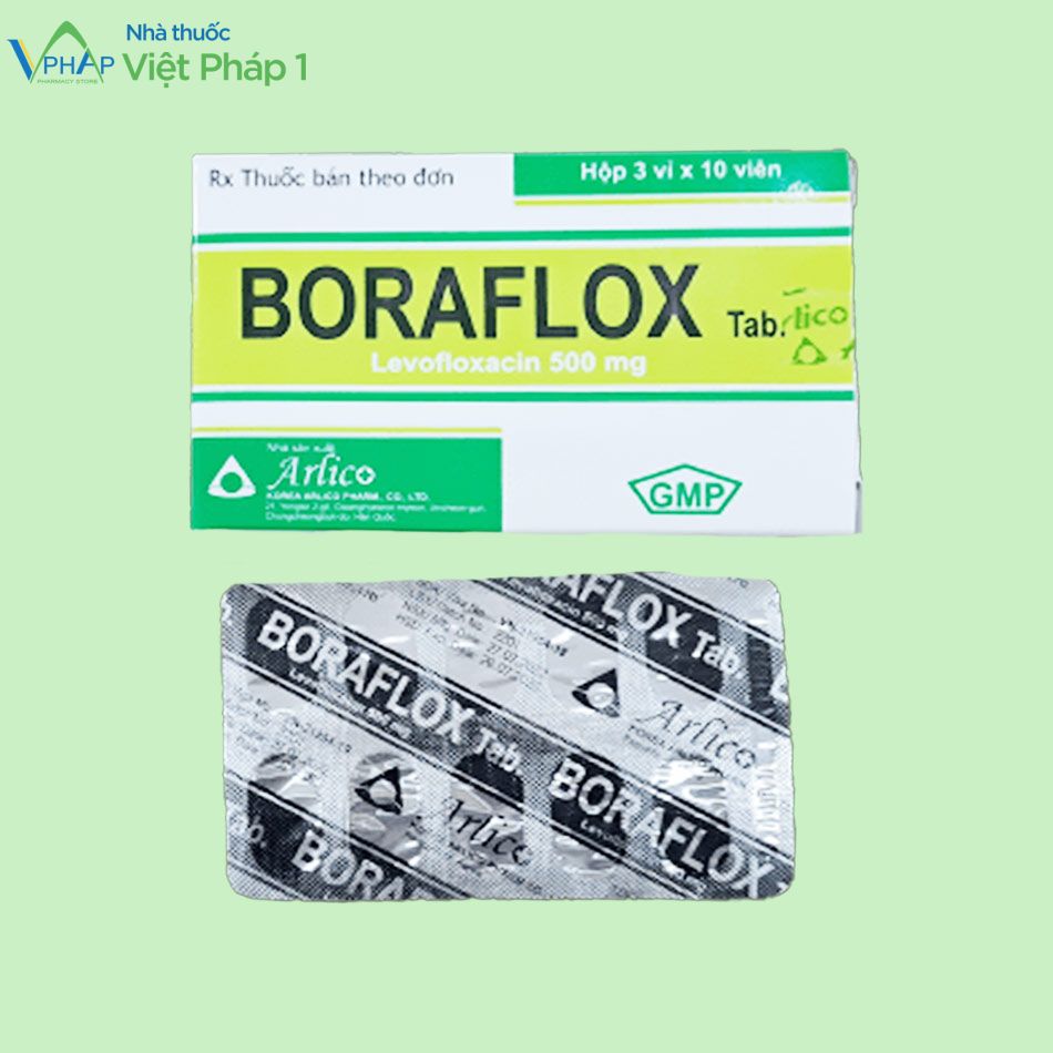 Hình ảnh: Hộp thuốc và vỉ thuốc Boraflox