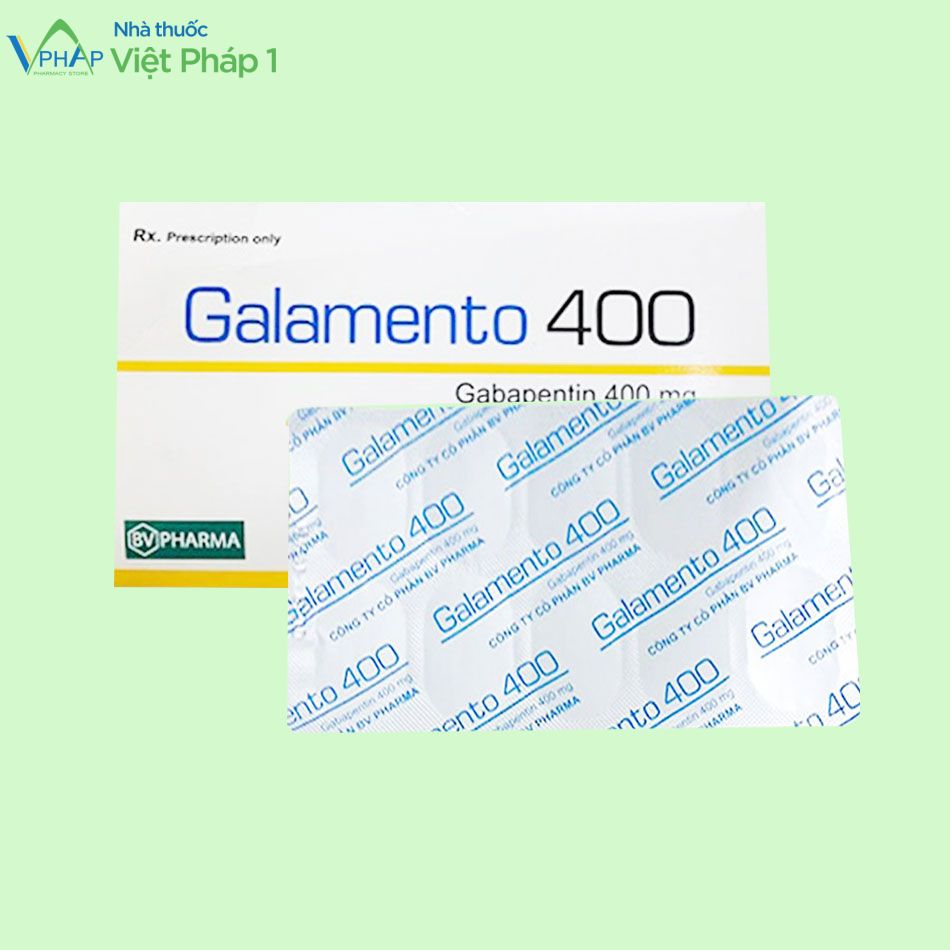 Hình ảnh vỉ và hộp thuốc Galamento 400