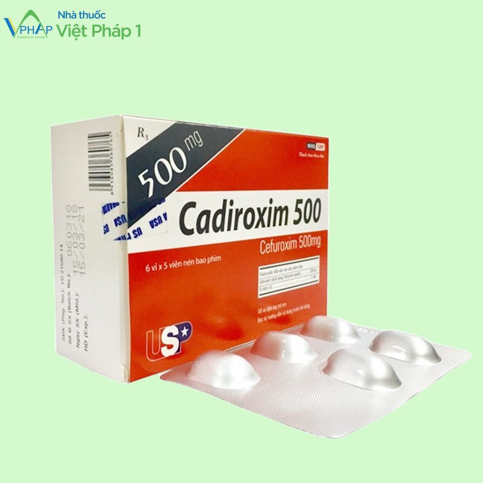 Chống chỉ định thuốc kháng sinh Cadiroxim 500 
