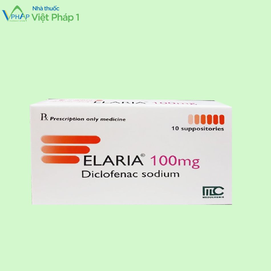 Hình ảnh bên ngoài thuốc Elaria 100mg