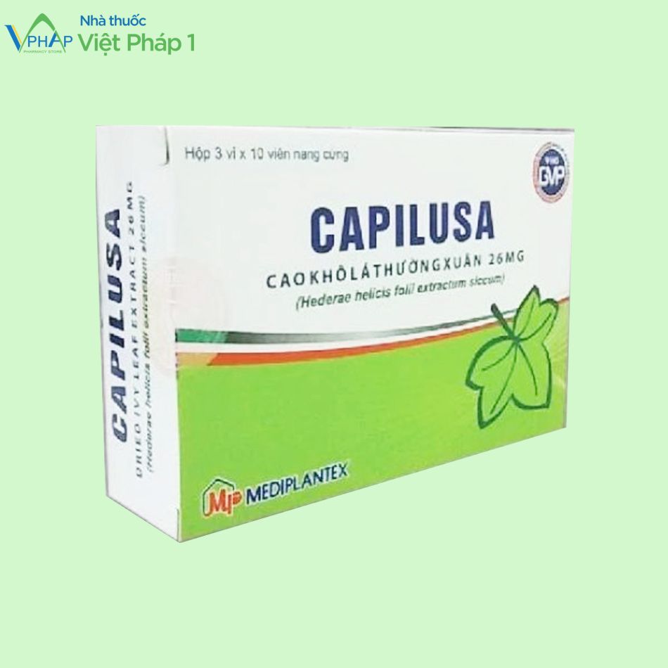 Hình ảnh Hình ảnh: Hộp ngoài của thuốc Capilusa hộp có 3 vỉ x 10 viên