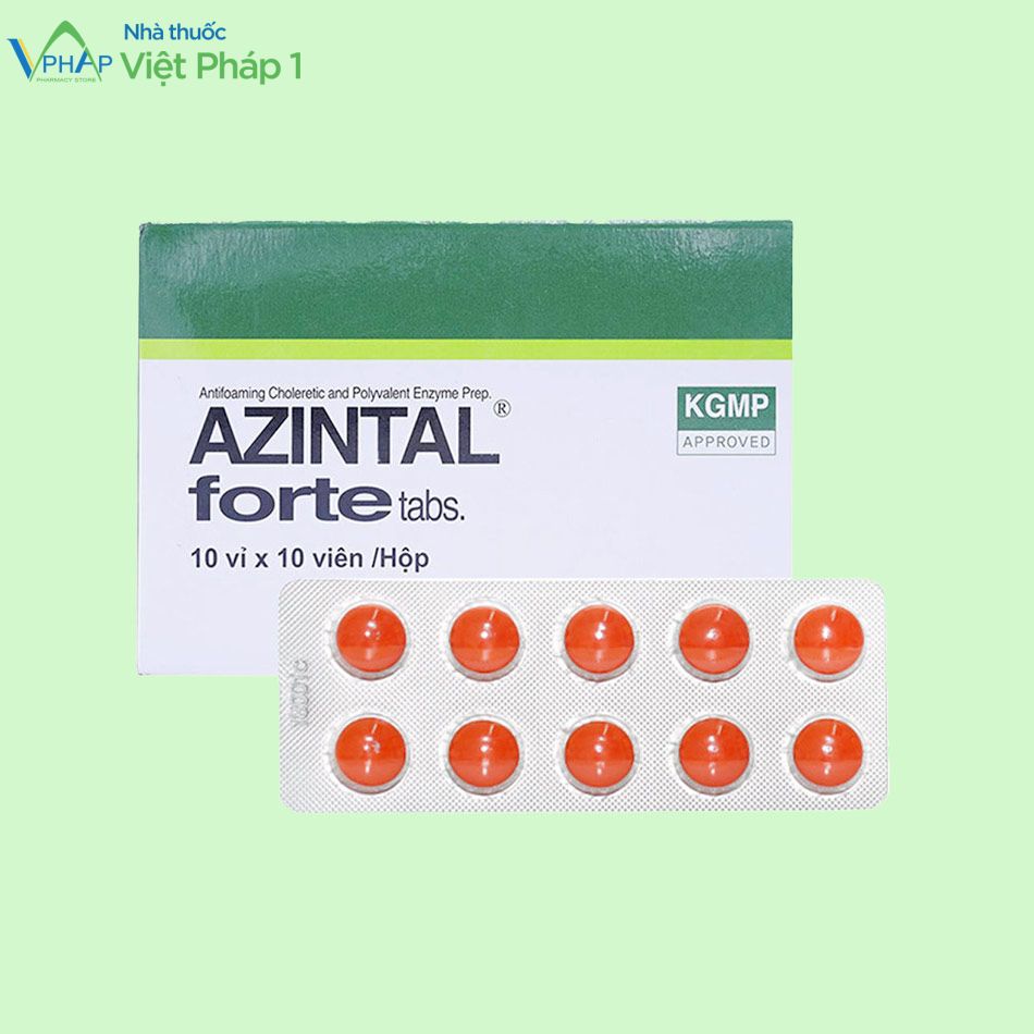 Hình ảnh hộp thuốc và vỉ thuốc Azintal Forte