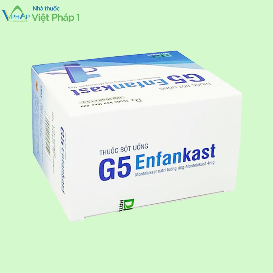 Hình ảnh hộp thuốc G5 Enfankasr nằm nghiêng