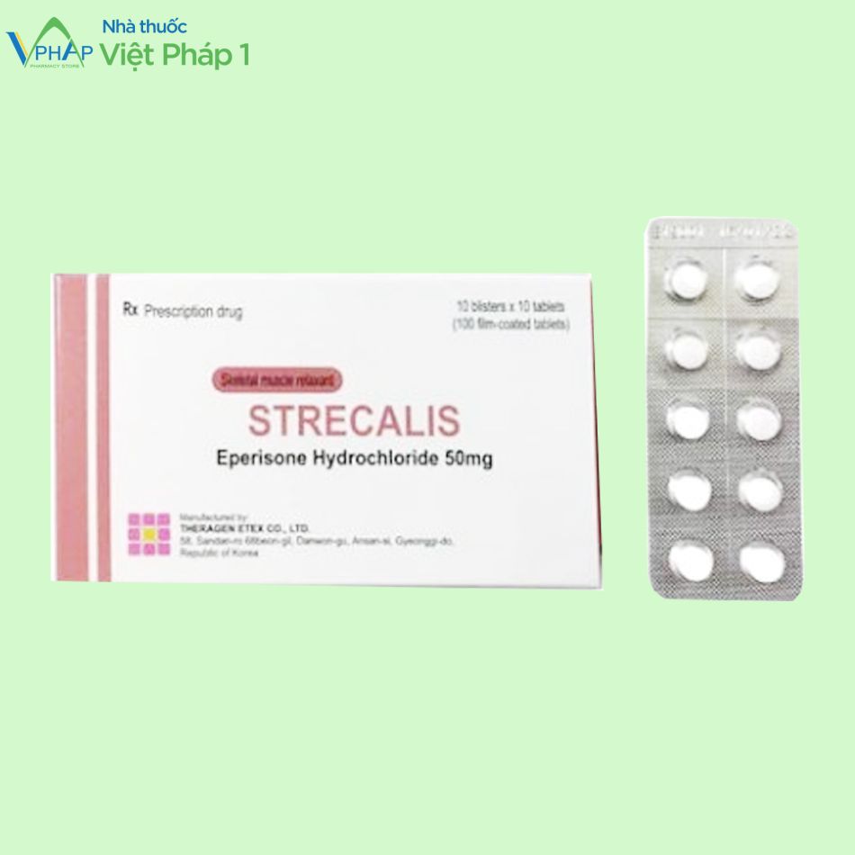 Hình ảnh: Hộp ngoài và vỉ thuốc của thuốc Strecalis hộp 10 vỉ x 10 viên