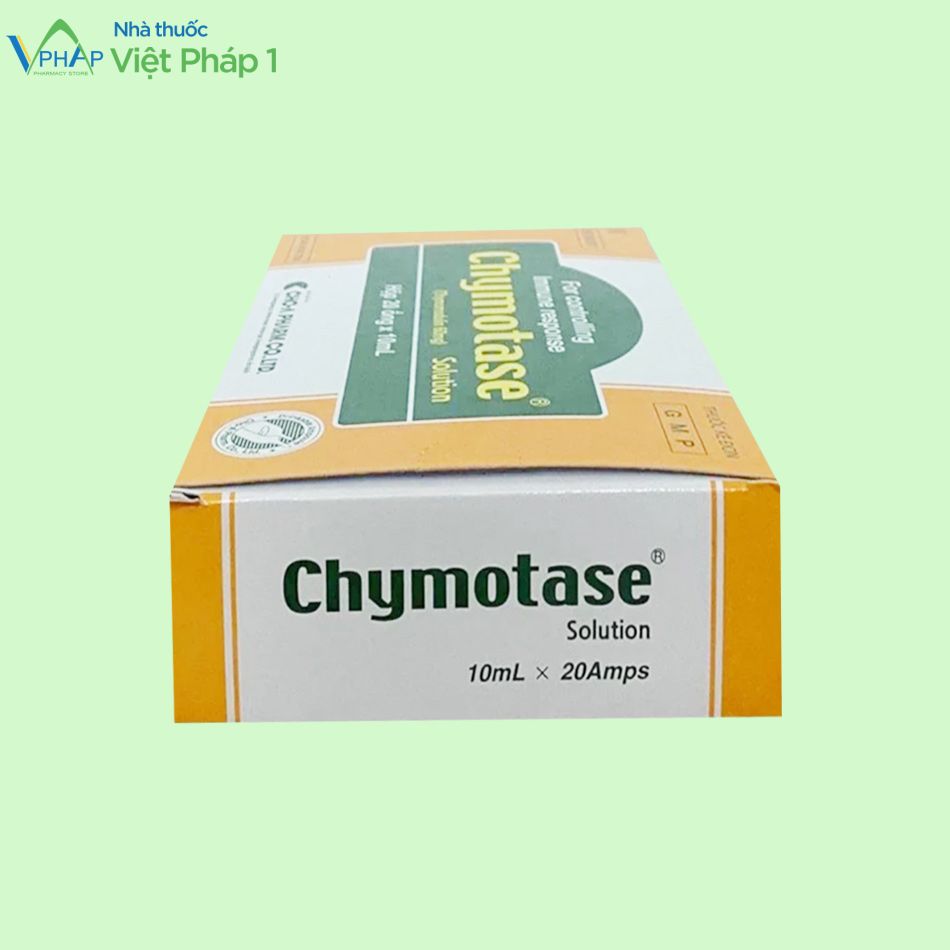 Hình ảnh mặt trên hộp thuốc Chymotase