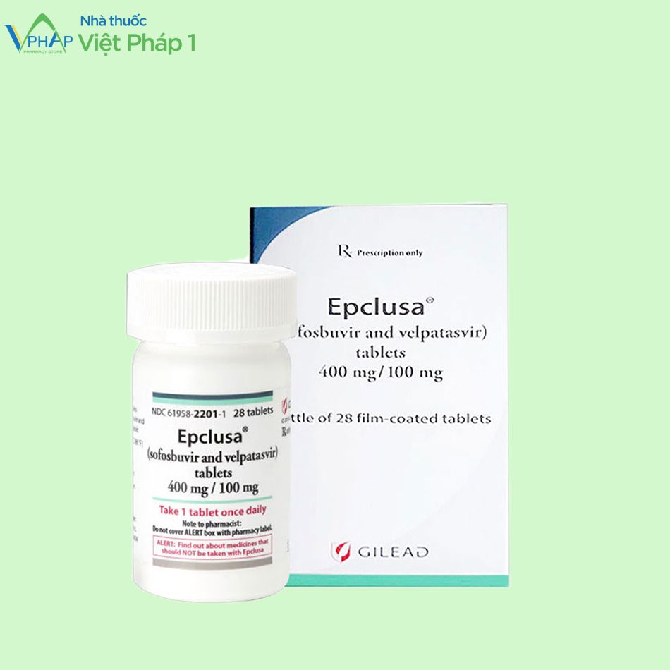 Hình ảnh hộp và lọ thuốc Epclusa