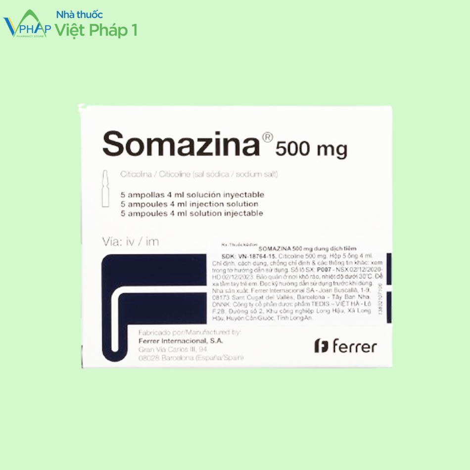 Hình ảnh hộp thuốc Somazina 500mg