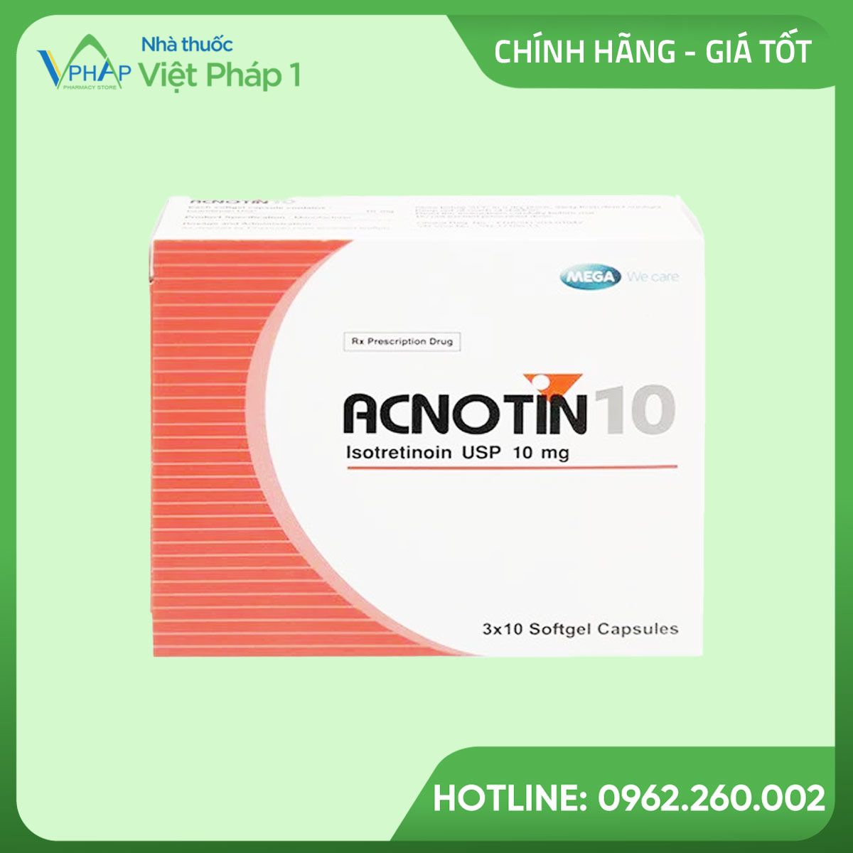 Hình ảnh của hộp thuốc Acnotin 10mg