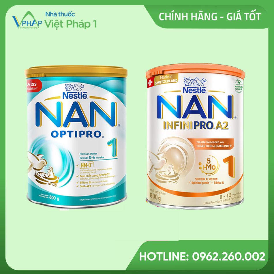 Hình ảnh sữa Nan Optipro và Nan Infinipro A2