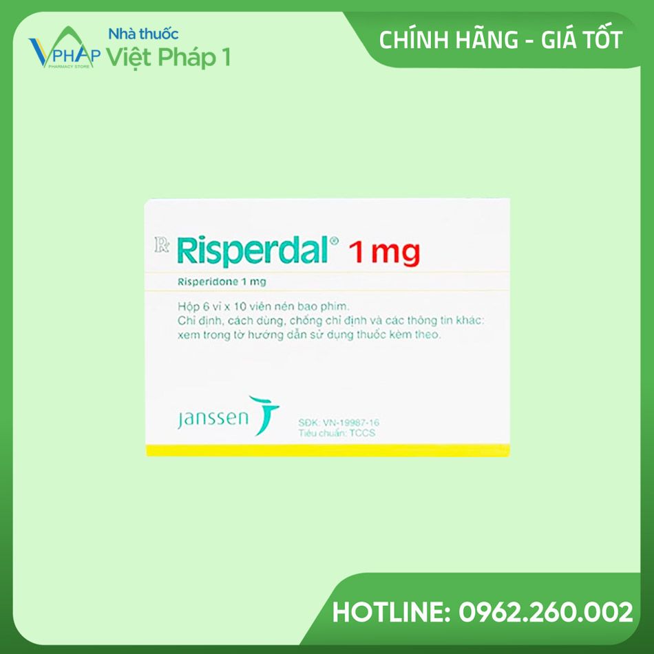 Hình ảnh của hộp thuốc Risperdal 1mg