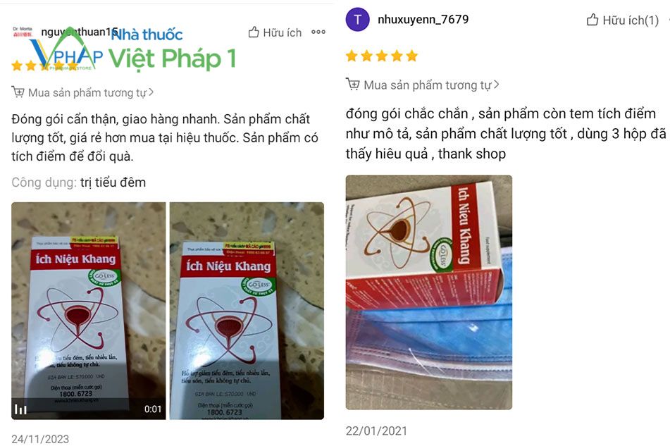 Review Ích Niệu Khang từ người dùng