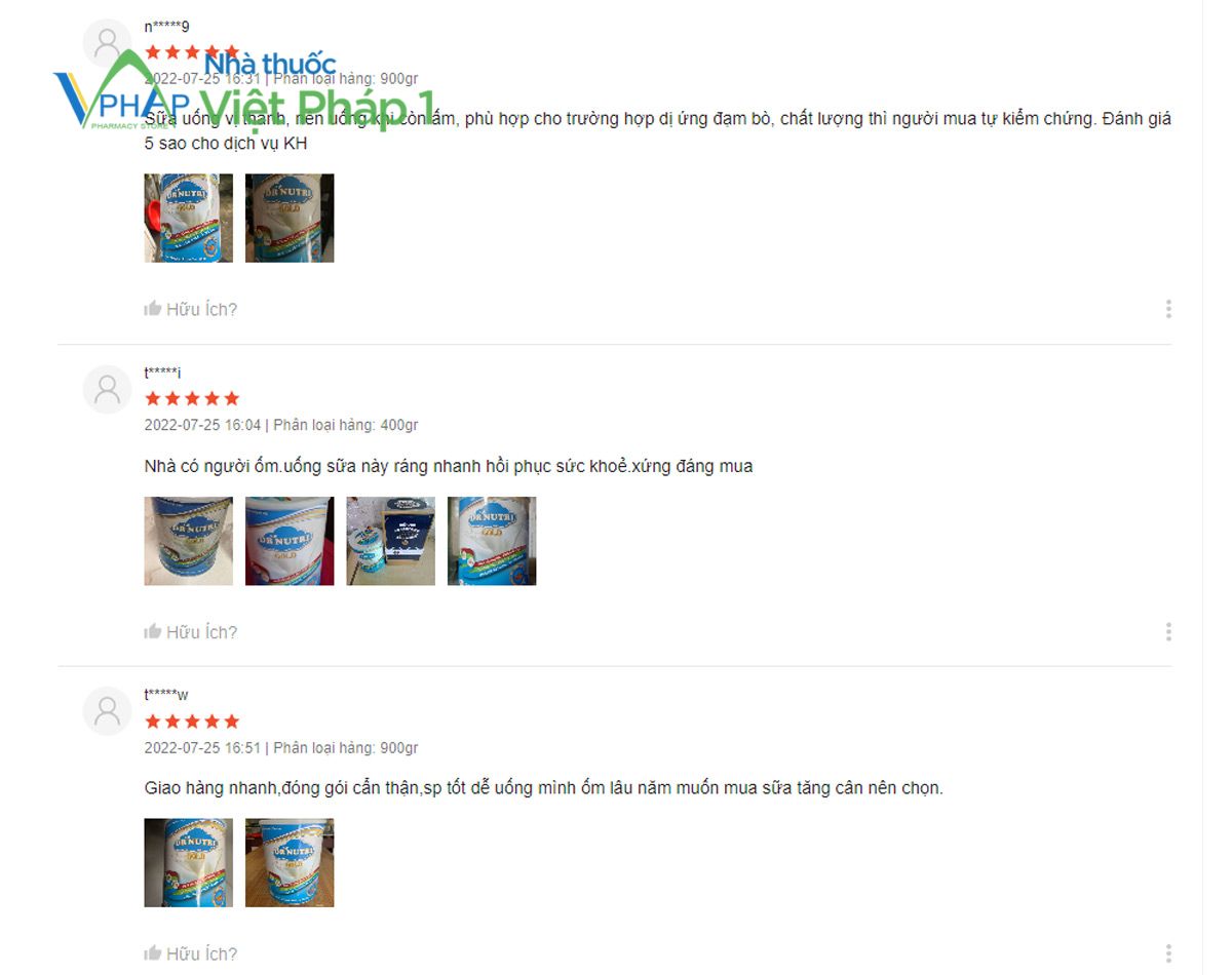 Review sản phẩm Sữa Dr Nutri Gold từ phía người dùng