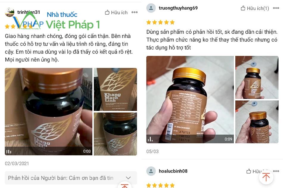 Review viên uống từ khách hàng