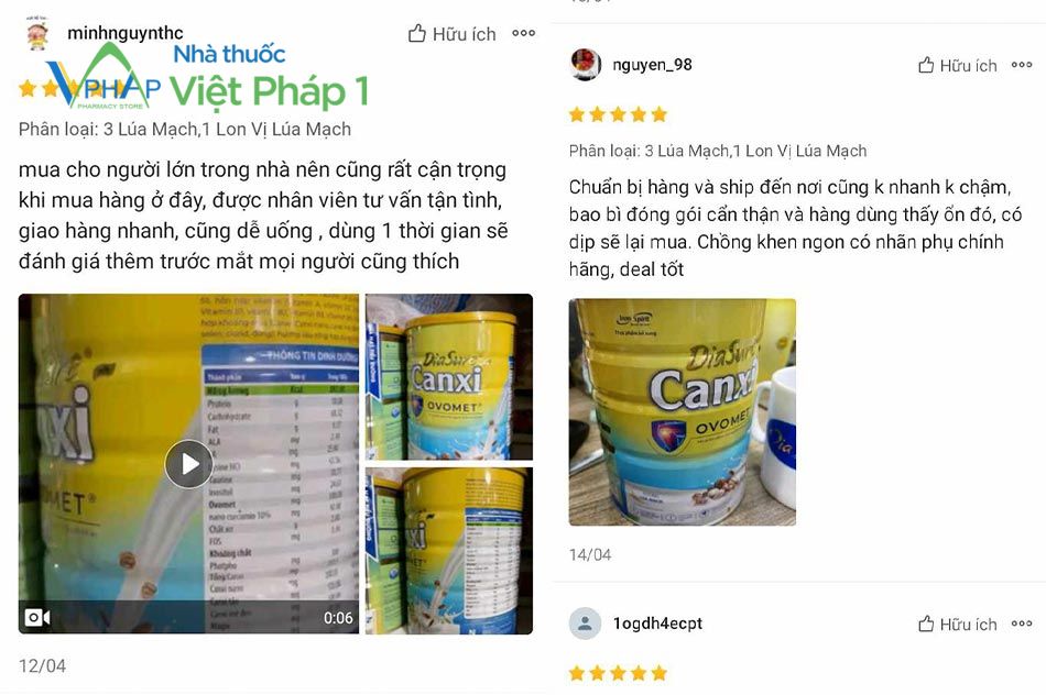 Review sữa từ người dùng