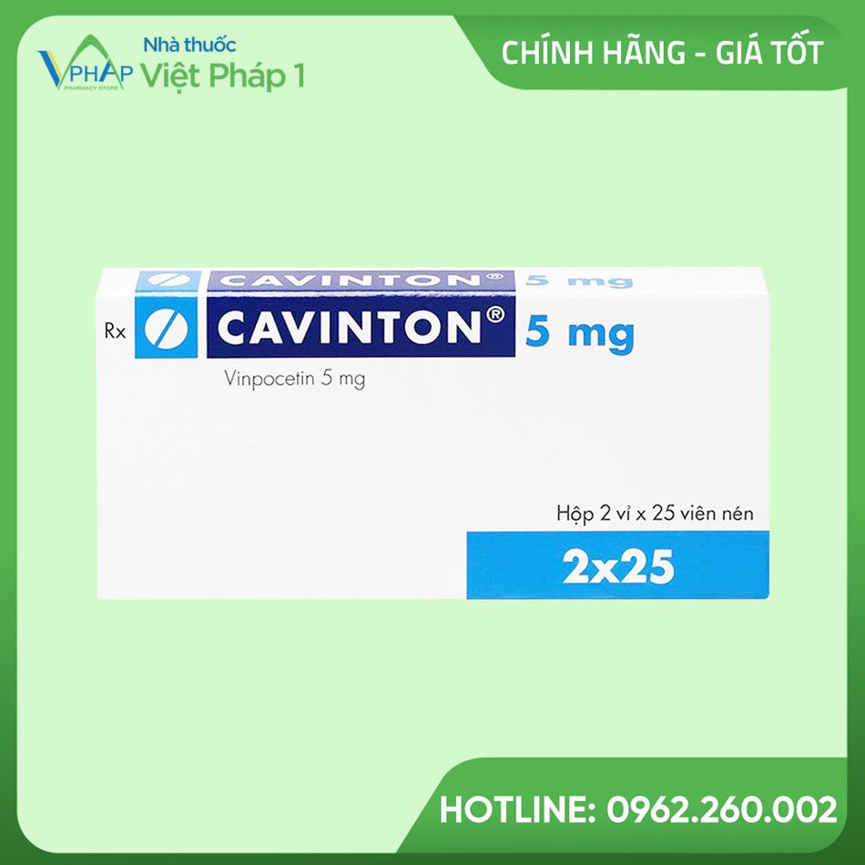 Hình ảnh của hộp thuốc Cavinton 5mg