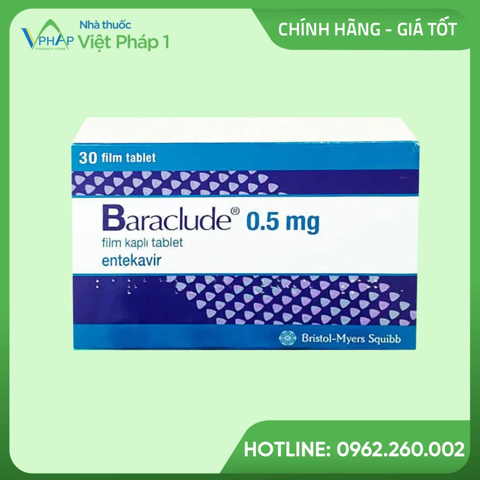 Hình ảnh của hộp thuốc Baraclude 0.5mg