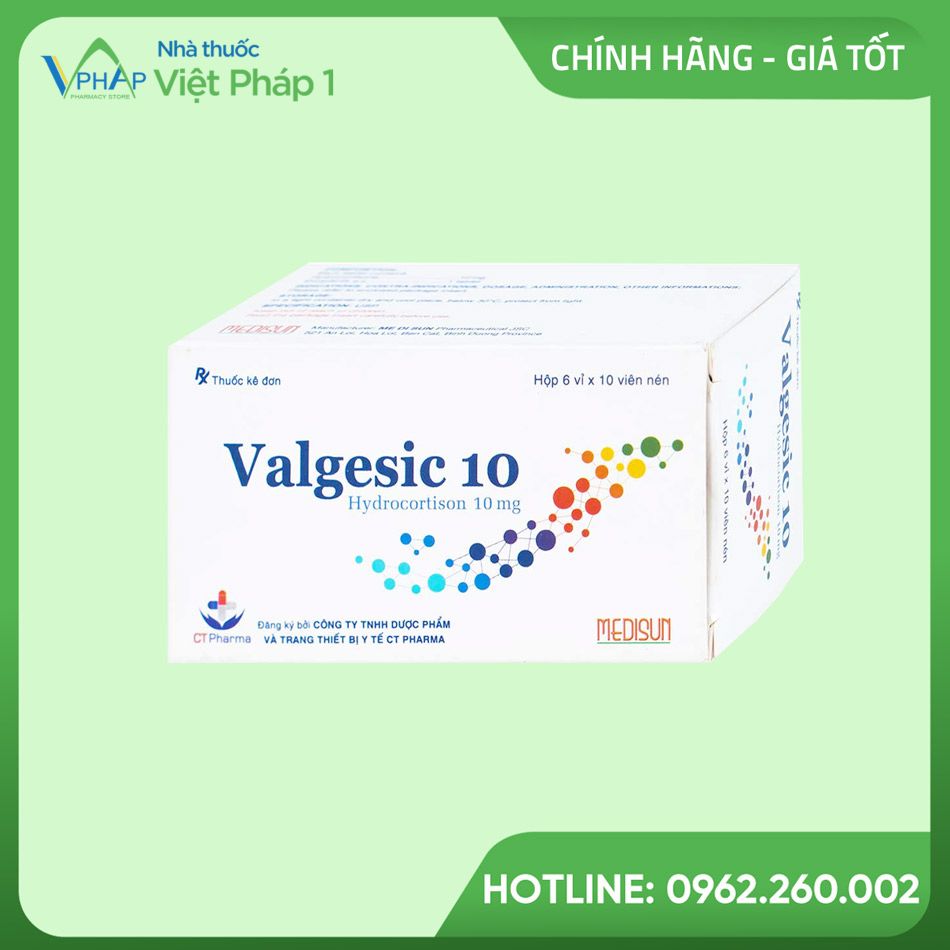 Hình ảnh hộp của thuốc Valgesic 10