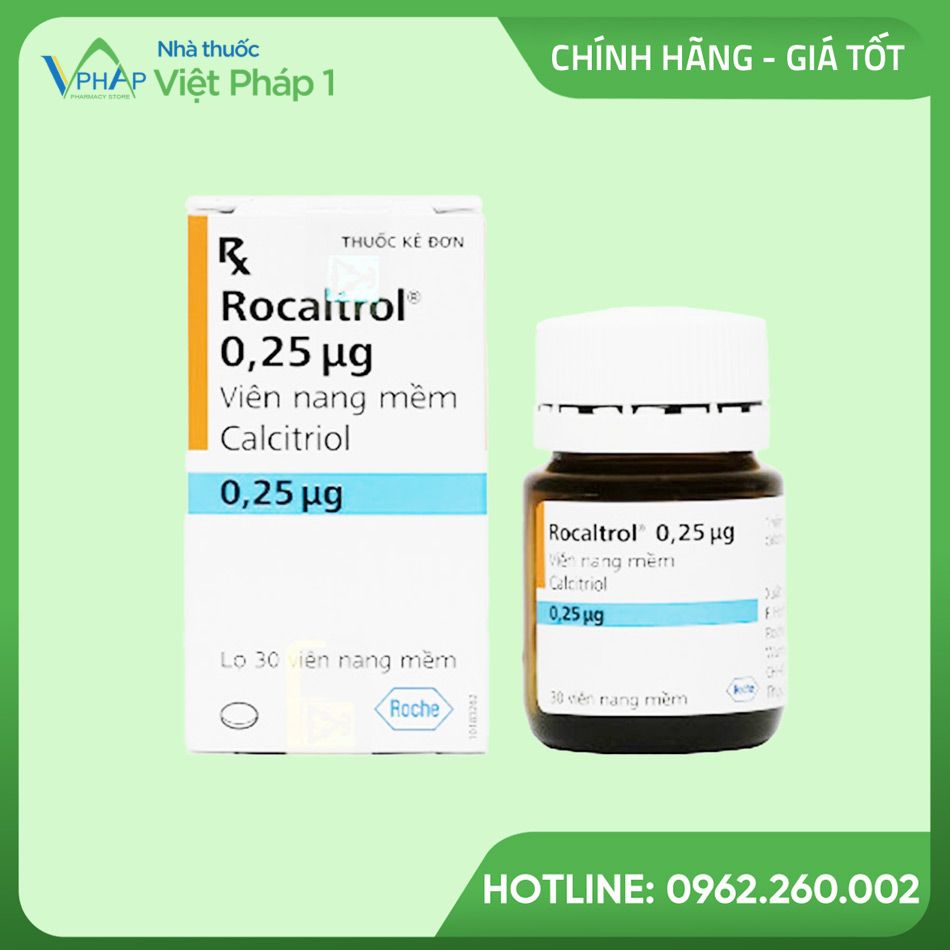 Hình ảnh hộp và lọ thuốc Rocaltrol 0,25mcg