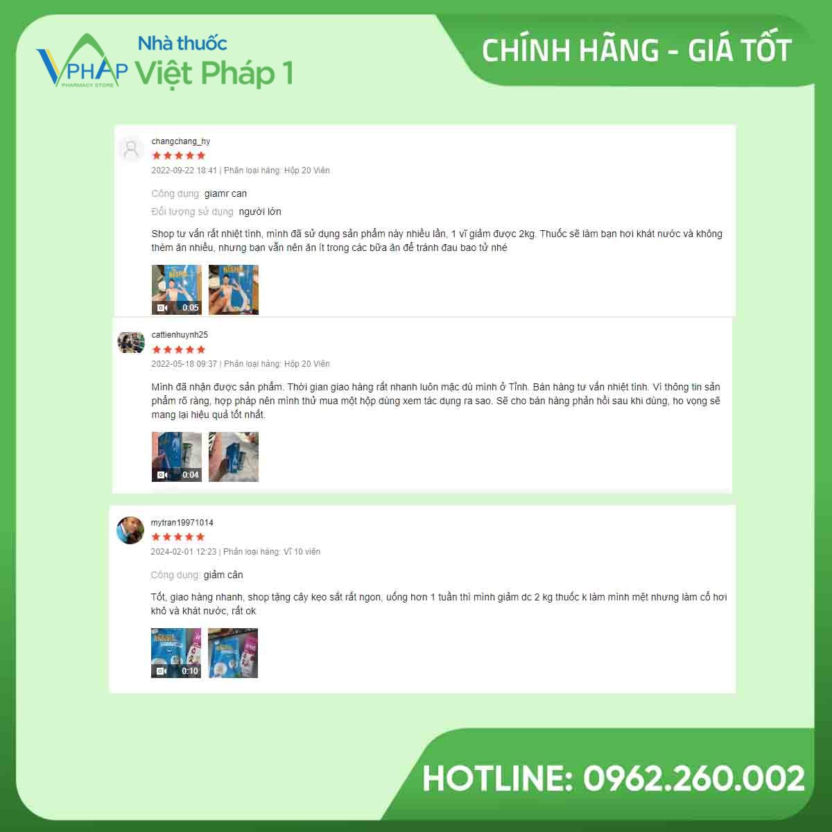 Review sản phẩm hỗ trợ giảm cân