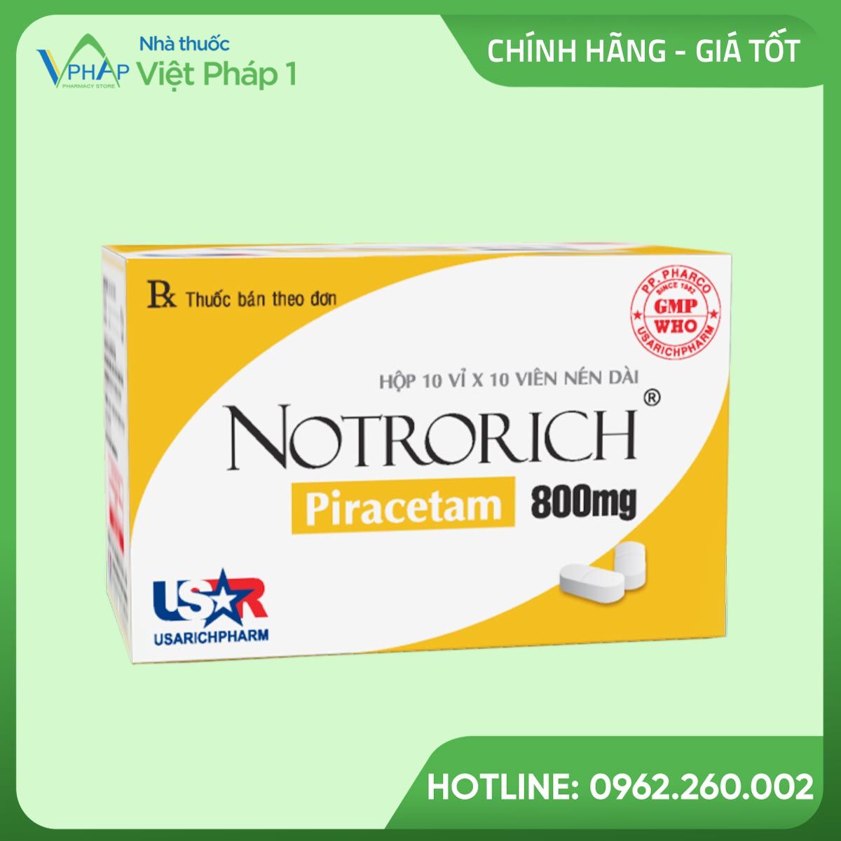 Thuốc Notrorich 800mg có bán tại nhà thuốc Việt Pháp 1