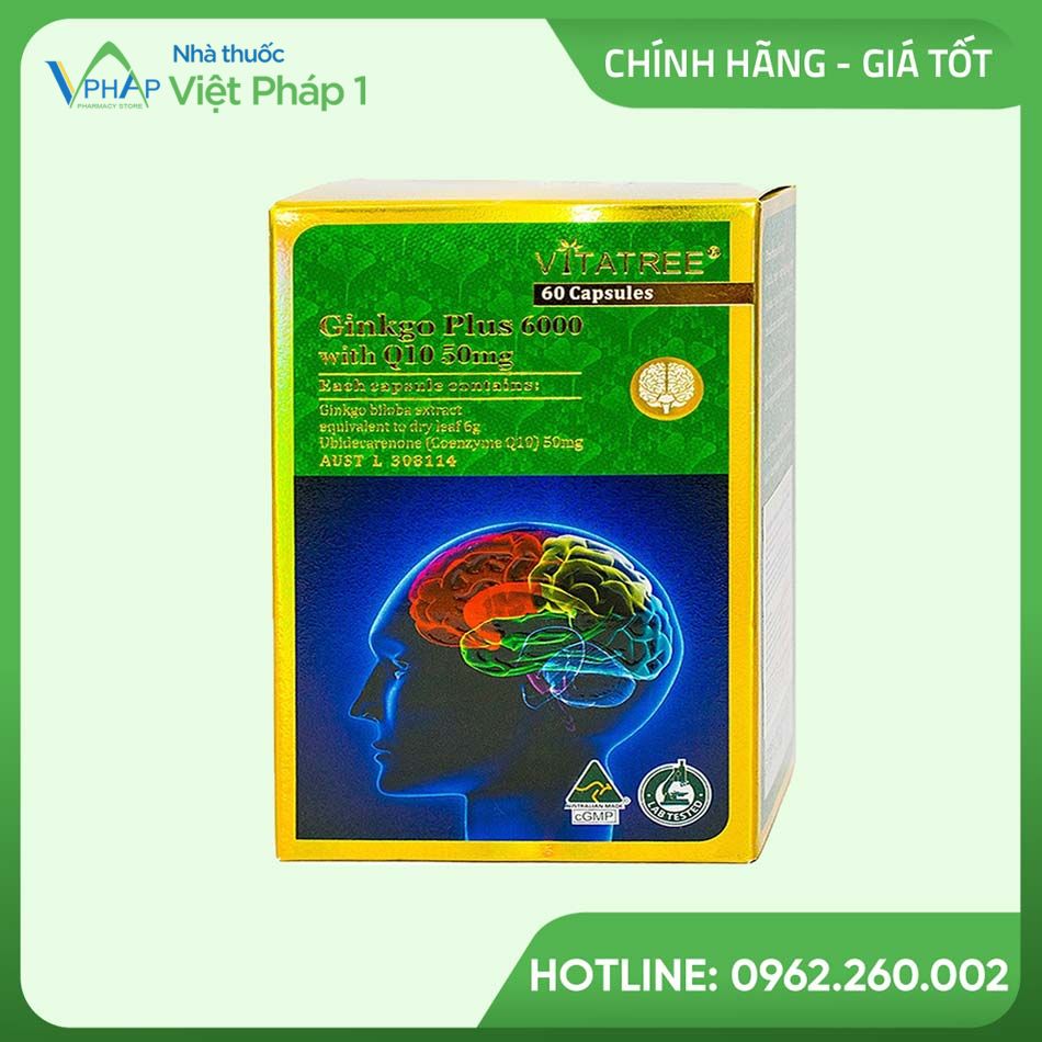 Hình ảnh của hộp sản phẩm Ginkgo Plus 6000 With Q10 50mg