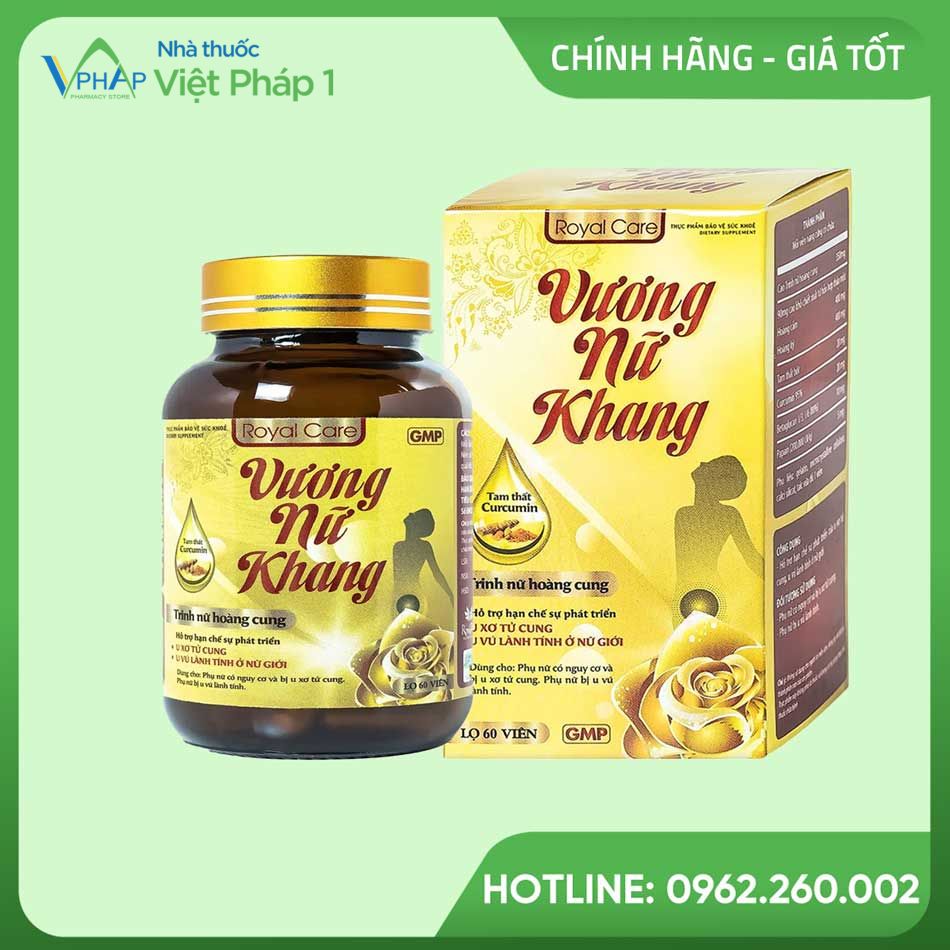 Hình ảnh hộp và lọ sản phẩm Vương Nữ Khang