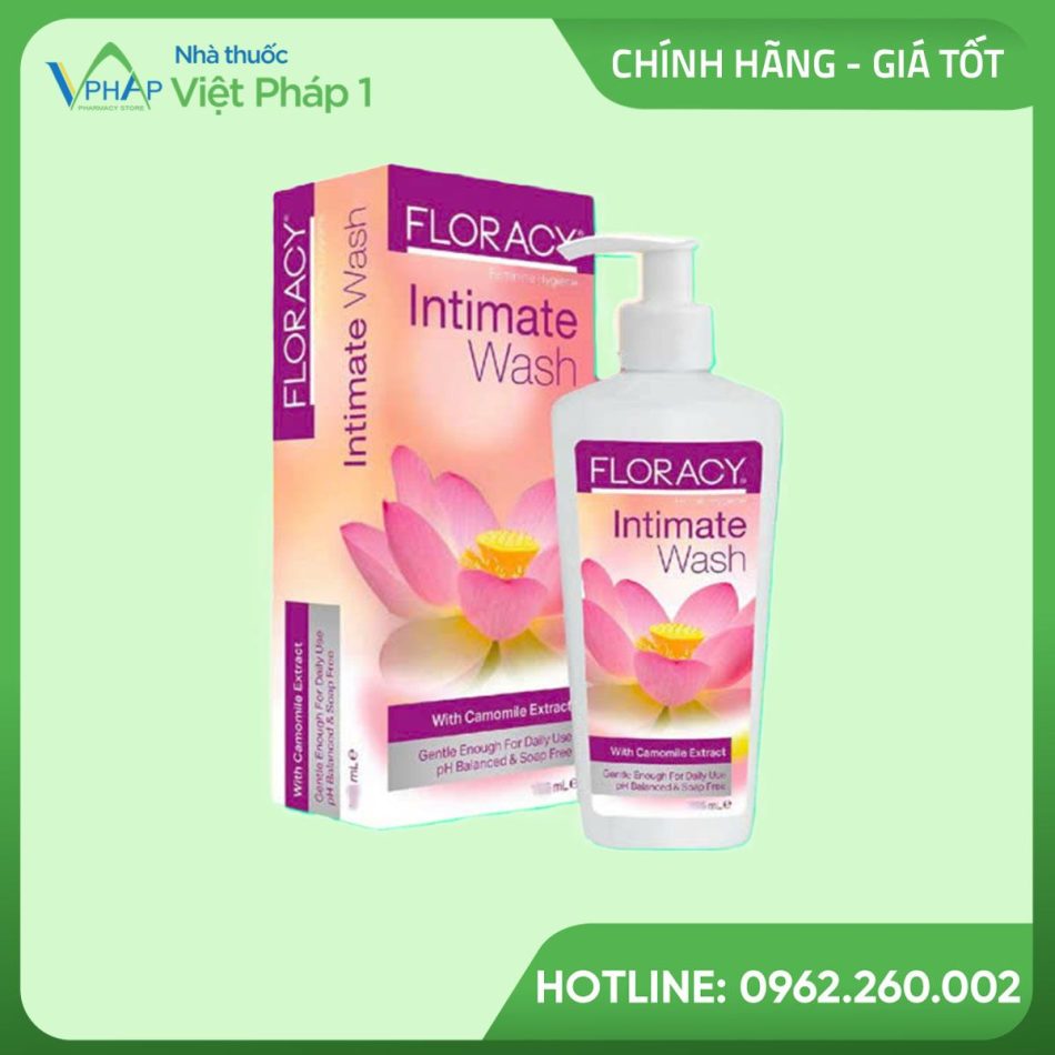 Hình ảnh hộp và chai Dung dịch vệ sinh phụ nữ Floracy Intimate Wash