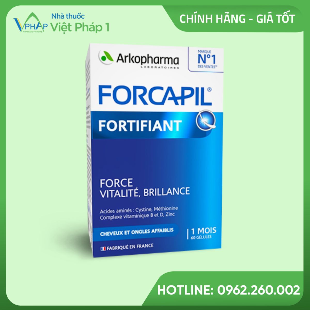 Ảnh hộp viên uống Forcapil Fortifiant Arkopharma